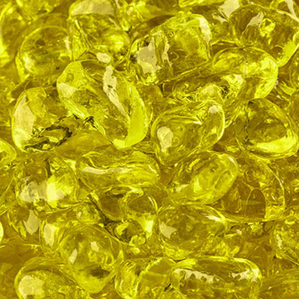 Sunflower Yellow Fire Glass Dots