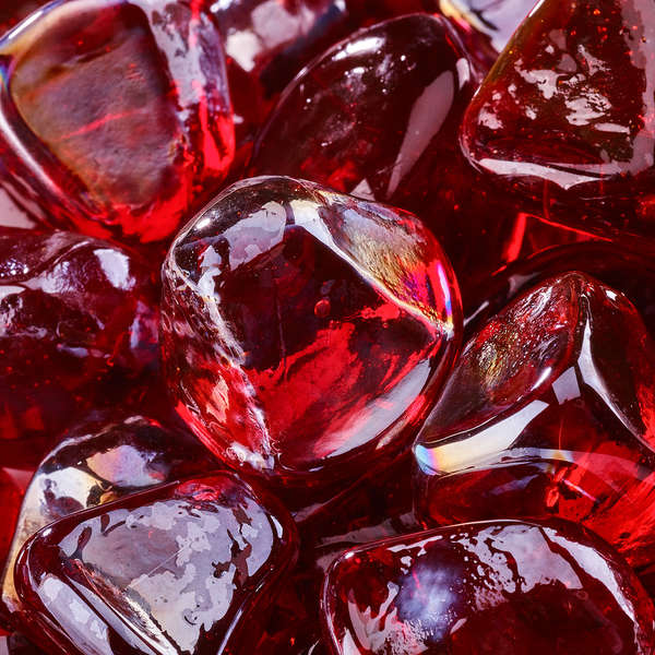 Ruby Fire Glass Diamonds