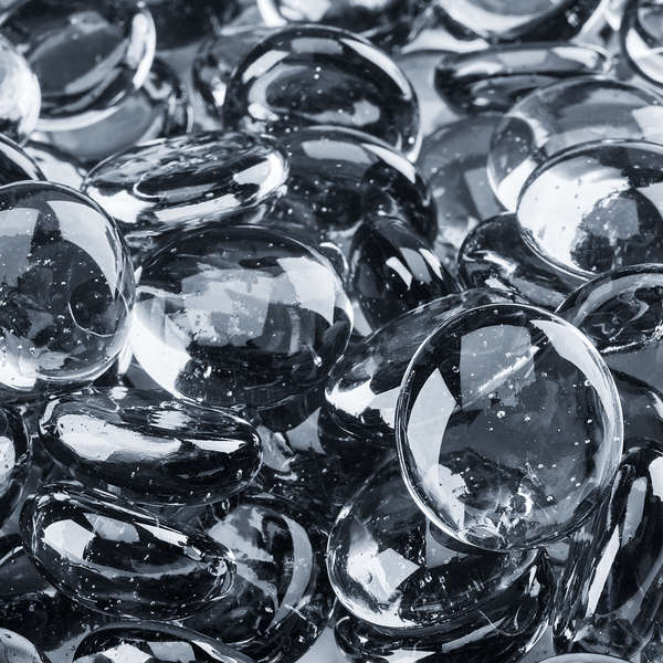 Storm Gray Fire Glass Beads