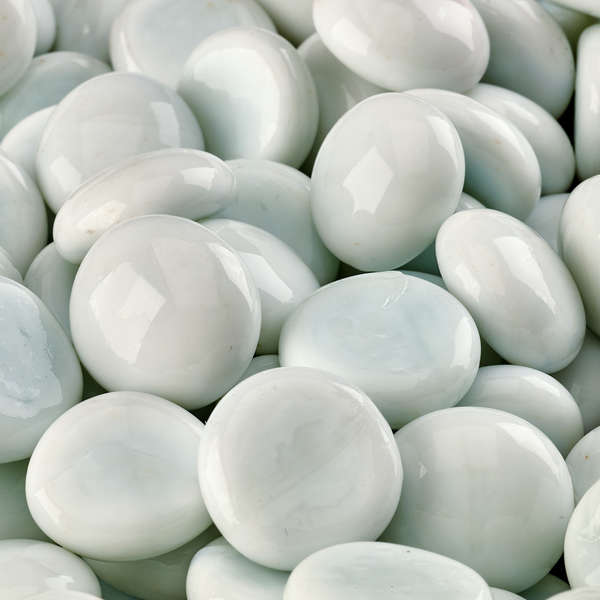 Snow White Fire Glass Beads
