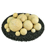 Dandelion Yellow Speckled,18 Piece Mixed Set,Regular,Ceramic Fire Balls