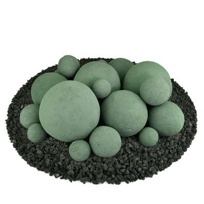 Slate Green,18 Piece Mixed Set,Regular,Ceramic Fire Balls