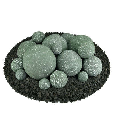 Slate Green Speckled,18 Piece Mixed Set,Regular,Ceramic Fire Balls