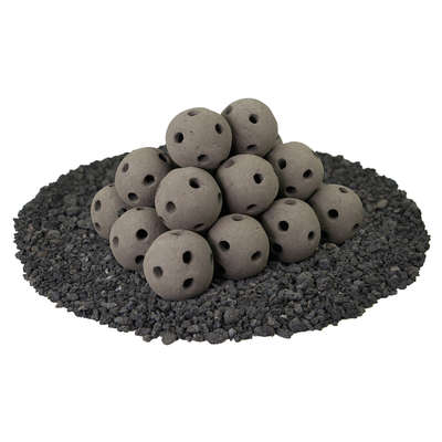 Charcoal Gray,3",Hollow Ceramic Fire Balls