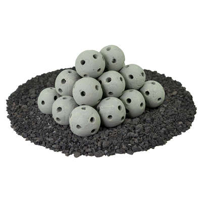 Pewter Gray,3",Hollow Ceramic Fire Balls
