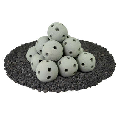 Pewter Gray,4",Hollow Ceramic Fire Balls