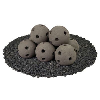 Charcoal Gray,5",Hollow Ceramic Fire Balls