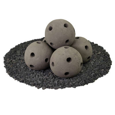 Charcoal Gray,6",Hollow Ceramic Fire Balls