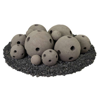 Charcoal Gray,13 Piece Mixed Set,Hollow Ceramic Fire Balls