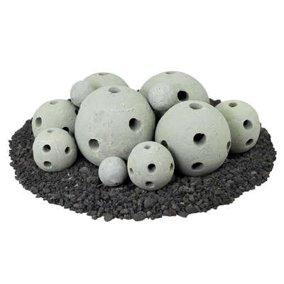 Pewter Gray,13 Piece Mixed Set,Hollow Ceramic Fire Balls