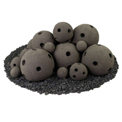 Charcoal Gray,23 Piece Mixed Set,Hollow Ceramic Fire Balls