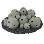 Pewter Gray,23 Piece Mixed Set,Hollow Ceramic Fire Balls