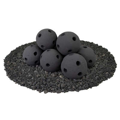 Midnight Black,5",Hollow Ceramic Fire Balls