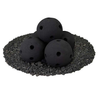 Midnight Black,6",Hollow Ceramic Fire Balls