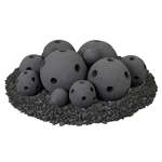 Midnight Black,13 Piece Mixed Set,Hollow Ceramic Fire Balls