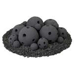 Midnight Black,18 Piece Mixed Set,Hollow Ceramic Fire Balls