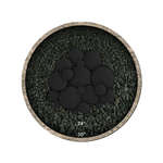 Midnight Black,18 Piece Mixed Set,Hollow Ceramic Fire Balls