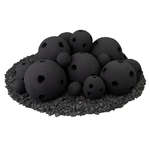 Midnight Black,23 Piece Mixed Set,Hollow Ceramic Fire Balls