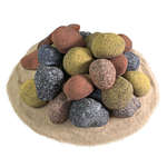 Mixed River Rock - Speckled,Ceramic Fire Pebbles