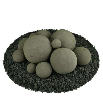 Charcoal Gray Speckled,13 Piece Mixed Set,Regular,Ceramic Fire Balls