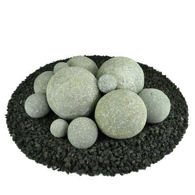 Pewter Gray Speckled,13 Piece Mixed Set,Regular,Ceramic Fire Balls