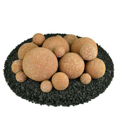 Burnt Orange Speckled,18 Piece Mixed Set,Regular,Ceramic Fire Balls