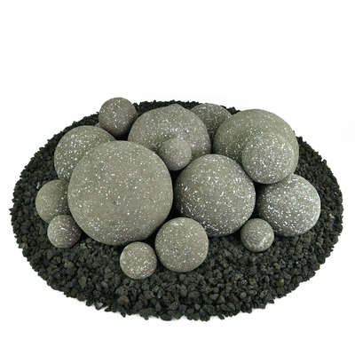 Charcoal Gray Speckled,18 Piece Mixed Set,Regular,Ceramic Fire Balls