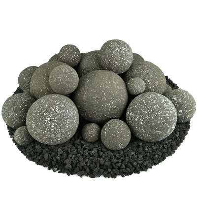 Charcoal Gray Speckled,23 Piece Mixed Set,Regular,Ceramic Fire Balls