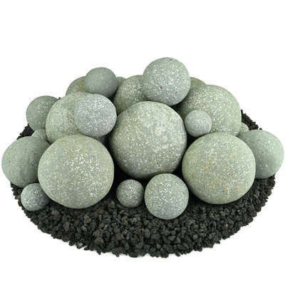 Pewter Gray Speckled,23 Piece Mixed Set,Regular,Ceramic Fire Balls