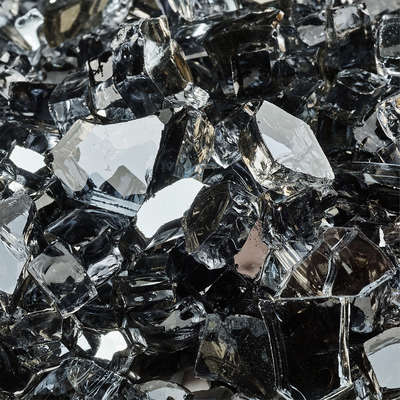 Steel Blue,1/4",Reflective,Original Fire Glass