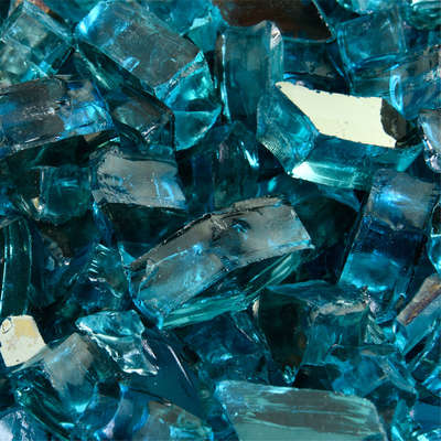 Tahitian Blue,1/2",Reflective,Original Fire Glass