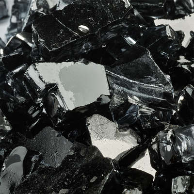 Midnight Black,1/2",Reflective,Original Fire Glass