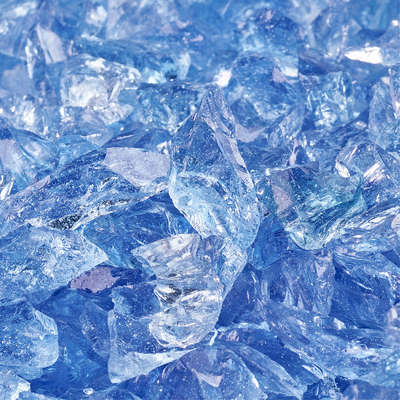 Lake Tahoe Blue,3/8" - 1/2",Crushed Fire Glass
