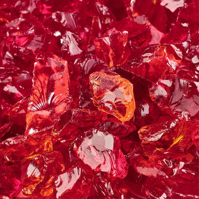 Molten Orange,3/8" - 1/2",Crushed Fire Glass