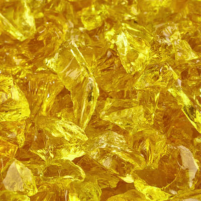 Sunflower Yellow,3/8" - 1/2",Crushed Fire Glass