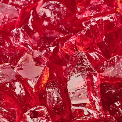 Molten Orange,1/2" - 3/4",Crushed Fire Glass