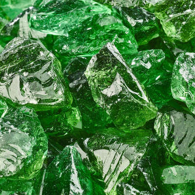 Emerald Green,1/2" - 3/4",Crushed Fire Glass