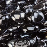 Midnight Black,Semi-Reflective,Fire Glass Beads