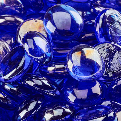 Deep Sea Blue,Semi-Reflective,Fire Glass Beads 