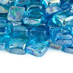 Tahitian Blue,1",Fire Glass Cubes