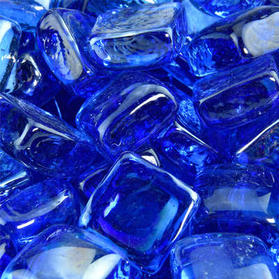 Bermuda Blue,1",Fire Glass Cubes