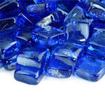 Bermuda Blue,1",Fire Glass Cubes
