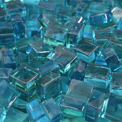 Teal Lagoon,1/2",Fire Glass Cubes