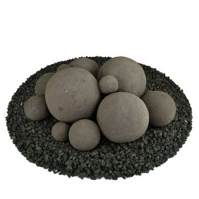 Charcoal Gray,13 Piece Mixed Set,Regular,Ceramic Fire Balls