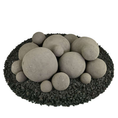 Charcoal Gray,18 Piece Mixed Set,Regular,Ceramic Fire Balls