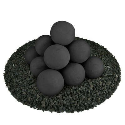 Midnight Black,4",Regular,Ceramic Fire Balls