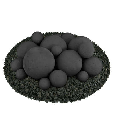 Midnight Black,18 Piece Mixed Set,Regular,Ceramic Fire Balls