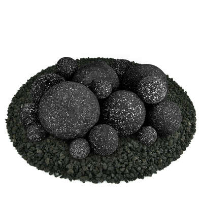 Midnight Black Speckled,18 Piece Mixed Set,Regular,Ceramic Fire Balls