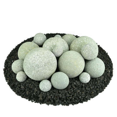 Pewter Gray Speckled,18 Piece Mixed Set,Regular,Ceramic Fire Balls
